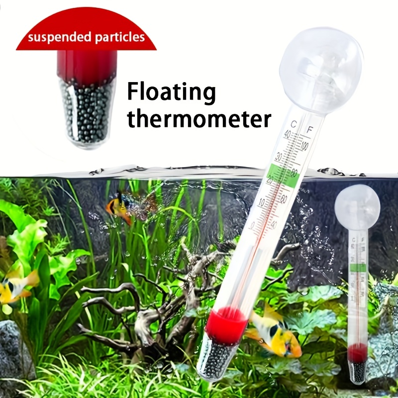 Plutajući akvarijumski termometar u staklenom stilu — bez baterija, precizno merenje temperature vode