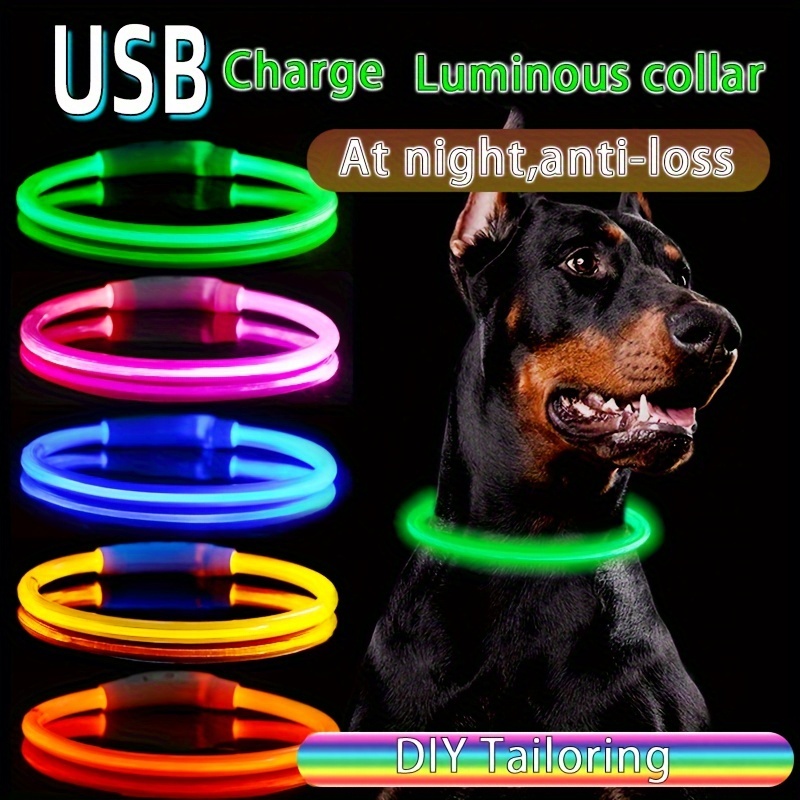 LED svetleća USB-punjiva ogrlica za pse – podesiva, za zaštitu od gubitka, ABS, dugotrajna Li‑Po baterija